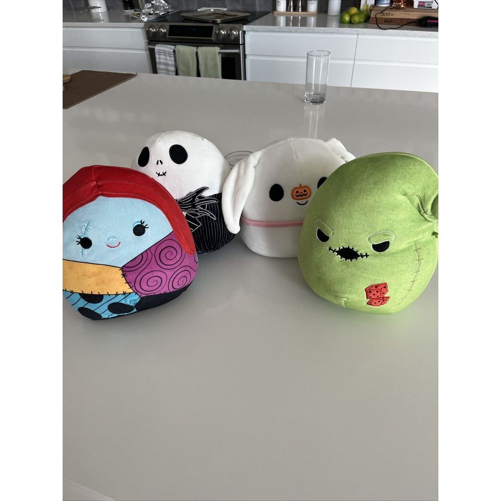 Squishmallow 8" Nightmare Before Christmas 4 PC Jack Sally Zero Oogie Boogie Set